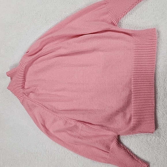 Women's Pink Knitted Batwing Sleeve Turtleneck Cardigan Sweater NWOT - Picture 7 of 9
